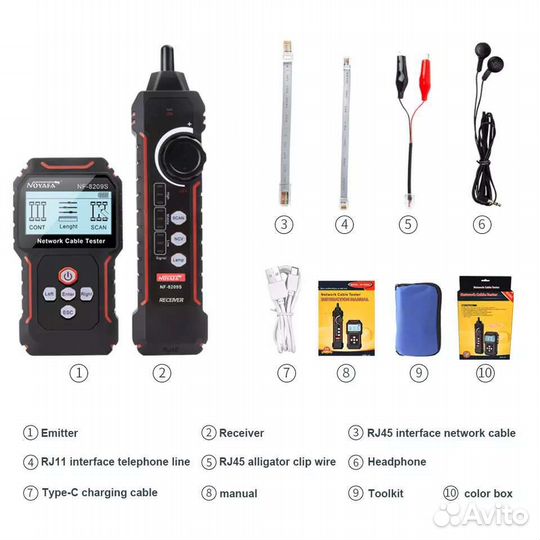 Noyafa NF-8209S Сетевой кабельный трекер