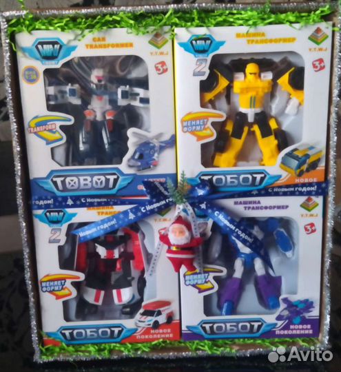 Трансформеры. Тоботы.Набор 4 шт. Подарок на Н. Г