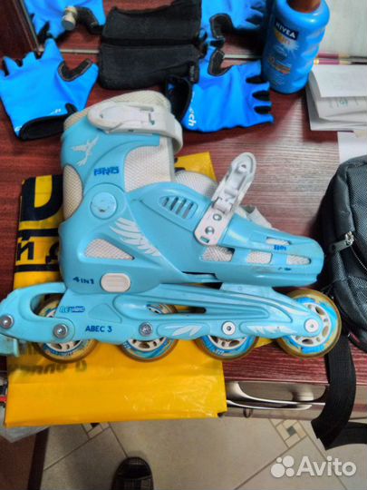 Коньки роликовые раздвижные пластиковые