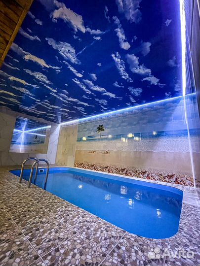 Баня на дровах с бассейном, сауна