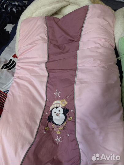 Зимний конверт в коляску на овчине