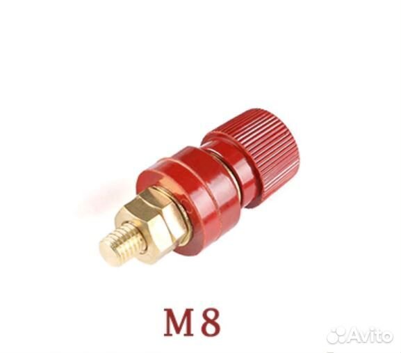 Клемма приборная ET M8-R красная, 8мм ток до 100А