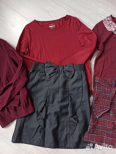 Одежда для школы бордовая пакетом