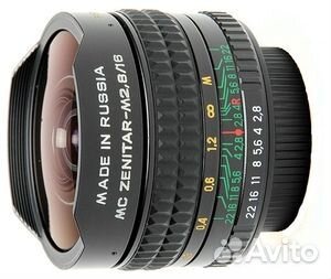 Оббъектив зенит зенитар-с canon 16MM F2.8 fisheye
