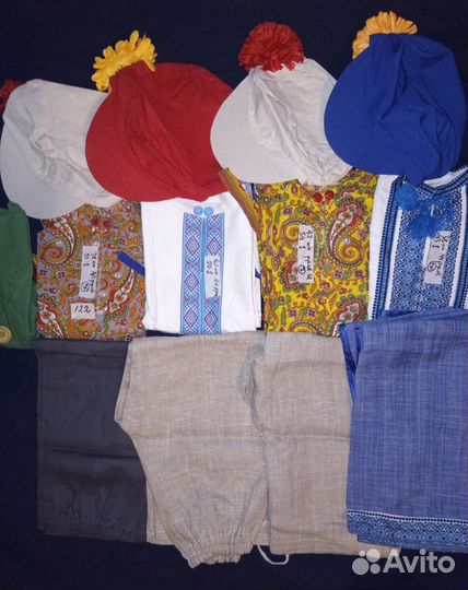 Русские народные костюмы на рост 122см,натур.ткани