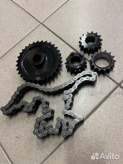 Набор Буран звезд 2х рядных 12,7мм шаг + цепь 72