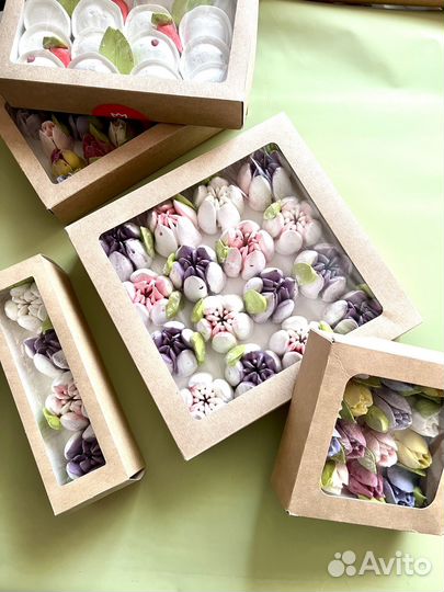 Тюльпаны из зефира на 8 марта