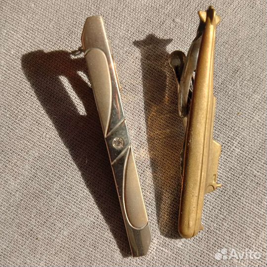 Запонки зажимы для галстука янтарь яшма СССР