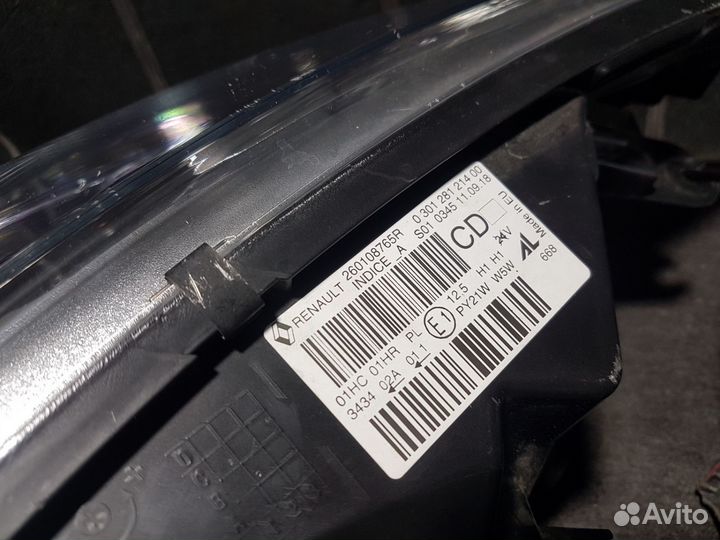 Фара правая Renault kaptur