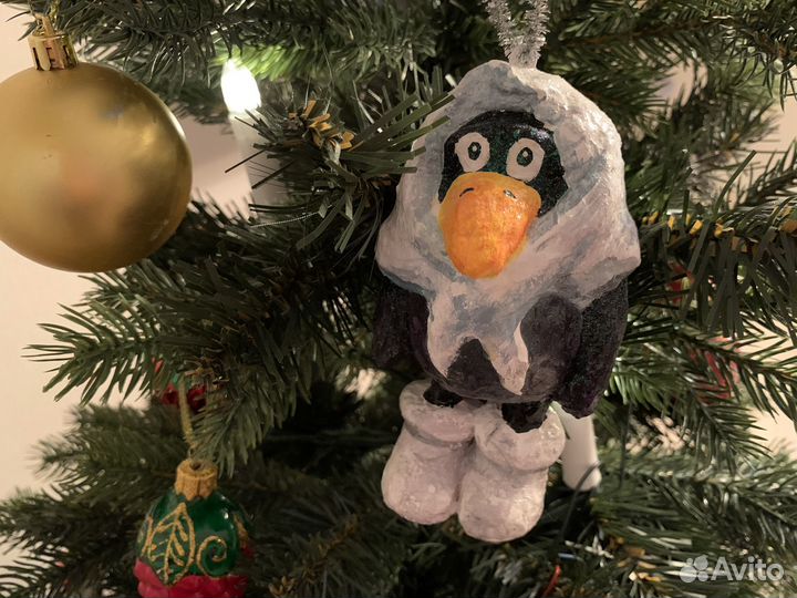 Ватная елочная игрушка ручной работы 