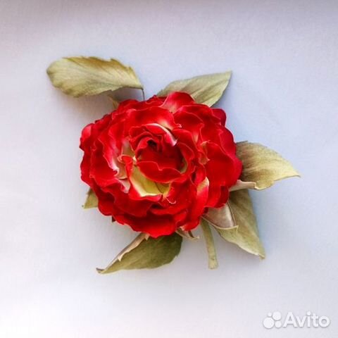 Брошь роза из бархата(2 цвета)