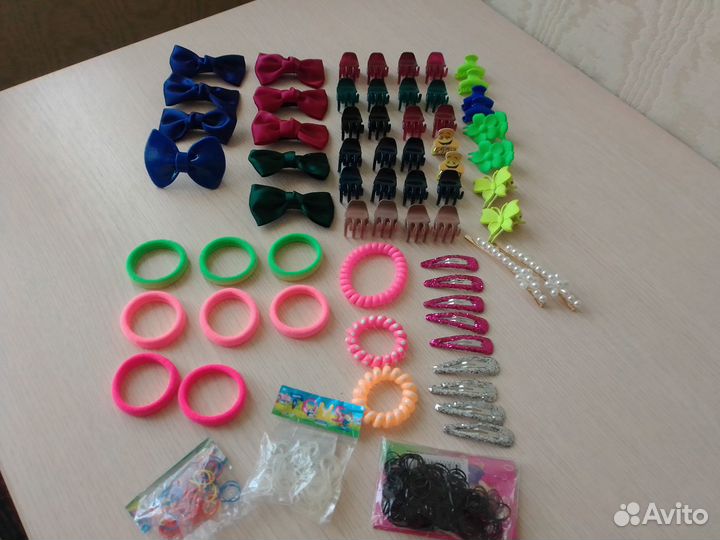Аксессуары для волос резиночки цветные, бантики