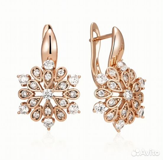 Роскошные серьги золото 585 RG