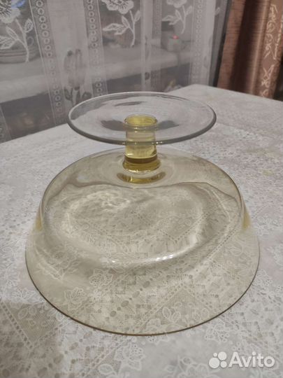 Ваза для фруктов цитриновое стекло