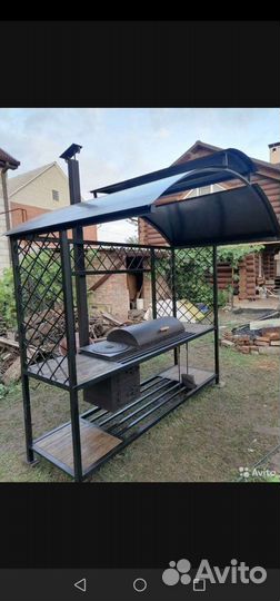 Мангал кухня с крышей