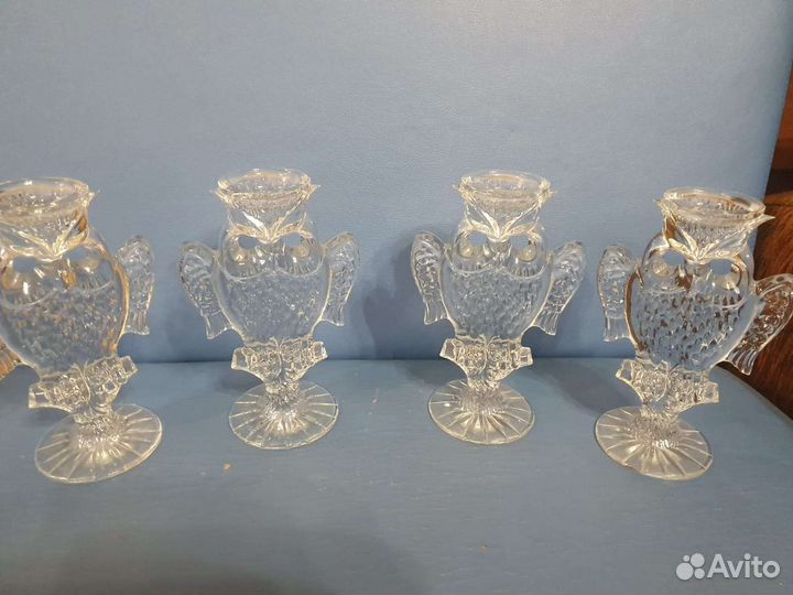 Хрустальный подсвечник Сова