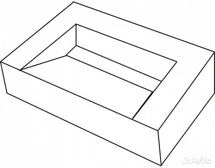 Дизайнерская раковина из керамогранита 120х60 см