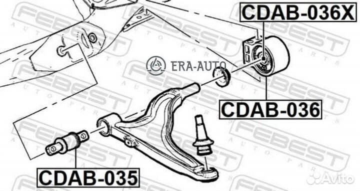 Febest cdab036 Сайлентблок задний нижнего рычага п