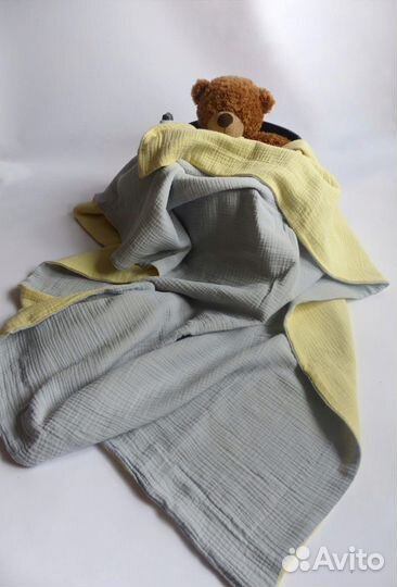 Детский муслиновый плед однотонный