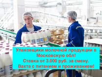Вахта упаковщик на фабрику молочной продукции Dn