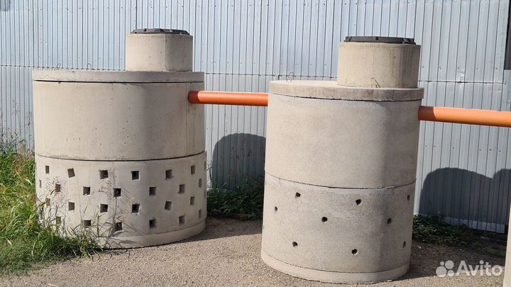 Бетонный септик стандарт 2х камерный под ключ