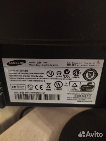 Монитор Samsung syncmaster743