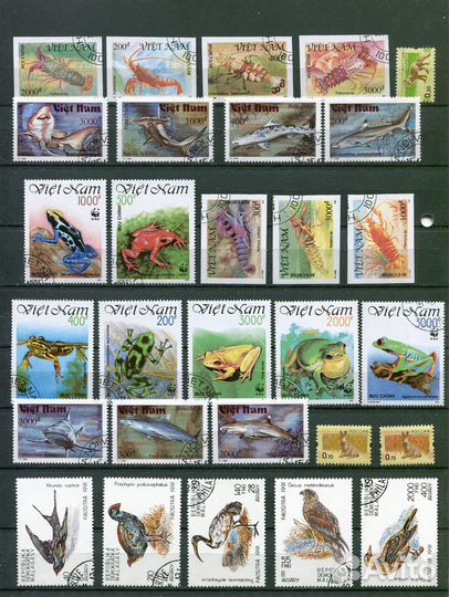 Почтовые марки фауна и флора 179 штук