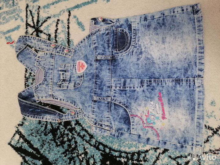 Костюмы, джинсовый сарафан 104 размер