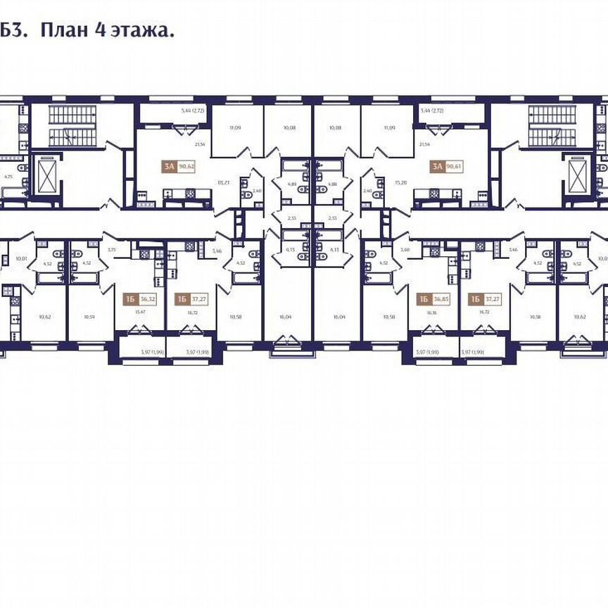 1-к. квартира, 36,3 м², 4/4 эт.