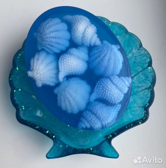 Набор мыльница + мыло ручкой работы