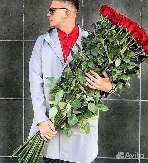 Розы высокие Доставка цветов