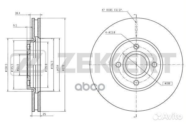 Диск торм. перед. Ford EcoSport II 13- bs-6000