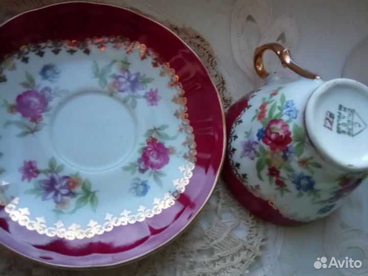 Чашка с блюдцем фарфор. Польша