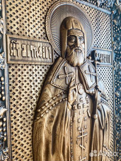 Икона Митрофана Воронежского (из дерева)