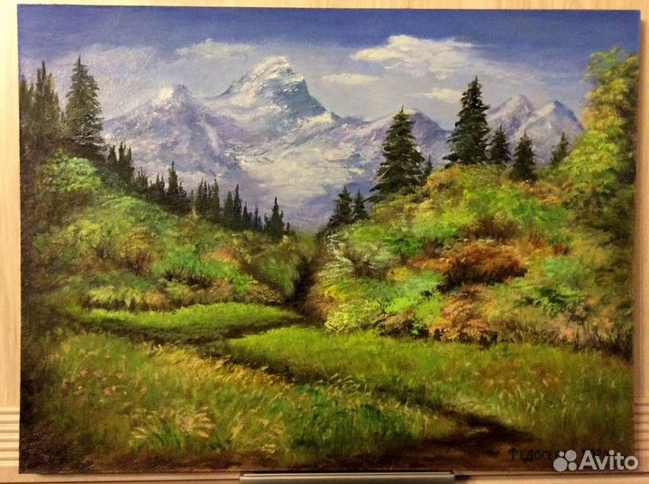 Картина масло, грунтованный картон 30х40