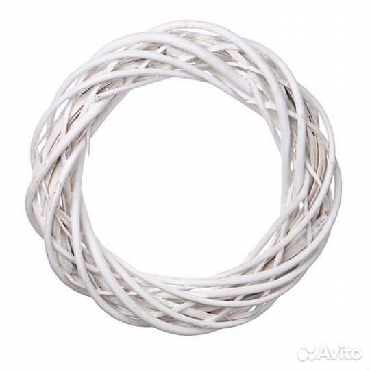 Венок из ротанга белый 40см