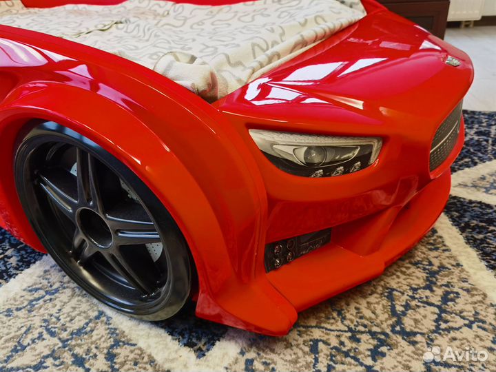 Кровать машина Mercedes красная с подсветкой