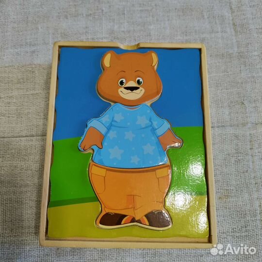 Пазл одень медведя + рамка с бабочками