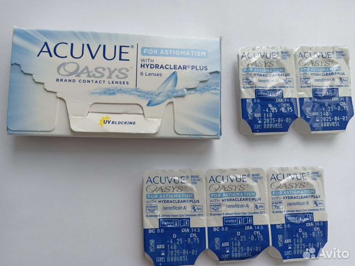 Линзы астигматические -4.25; -0.75; 140