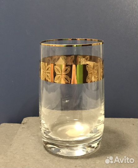 Рюмки с золотыми ободками Bohemia Чехословакия