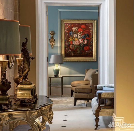 Антикварная картина 17-19 век художник Ф. Толстой