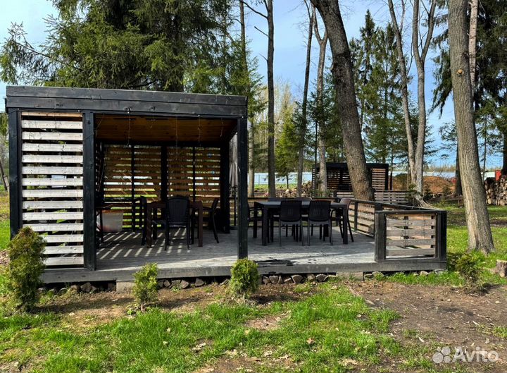 Аренда Беседок с мангалом в лесу так же баня