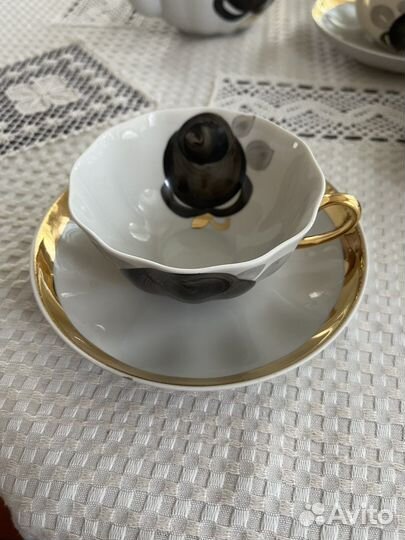 Сервиз чайный черная роза Дулево