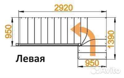 Лестница из сосны «К-031м/1»