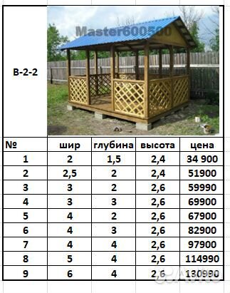 Беседка для дачи деревянная С-78-95