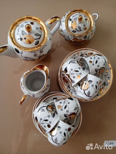 Сервиз кофейный.Золотая роза. Вербилки.СССР