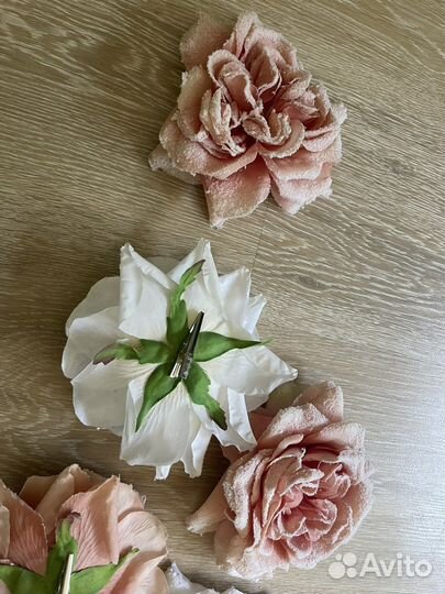 Розы из ткани