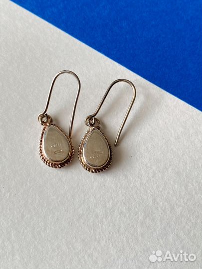 Серебряные серьги Микромозаика