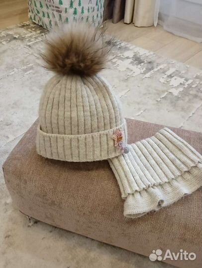 Комплект шапка и шарф для девочки