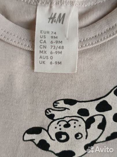 2шт новые боди H&M для мальчика